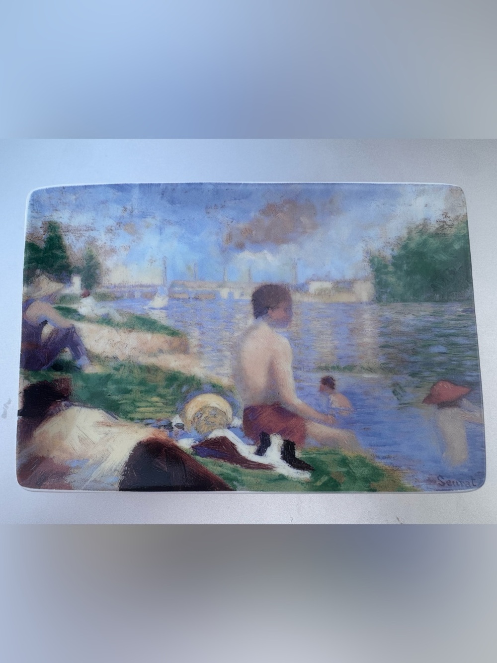Georges Seurat Final Study for “Bathers at Asnières” Catch-All/Tray in EUC